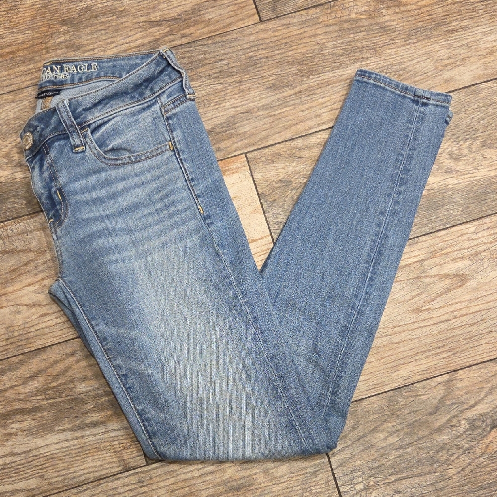 American Eagle Outfitters Women's Light Blue Skinny Jeans